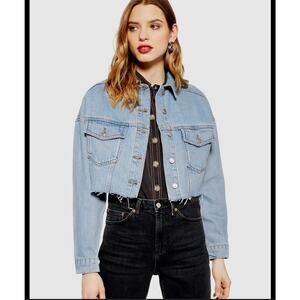 TopShop Hacked Light Denim Jacket SIze 4